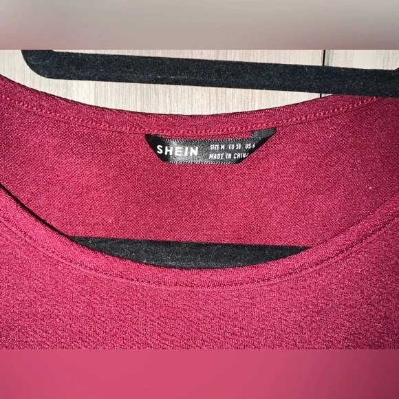 SHEIN Deep Red Textured Top - Picture 3 of 6